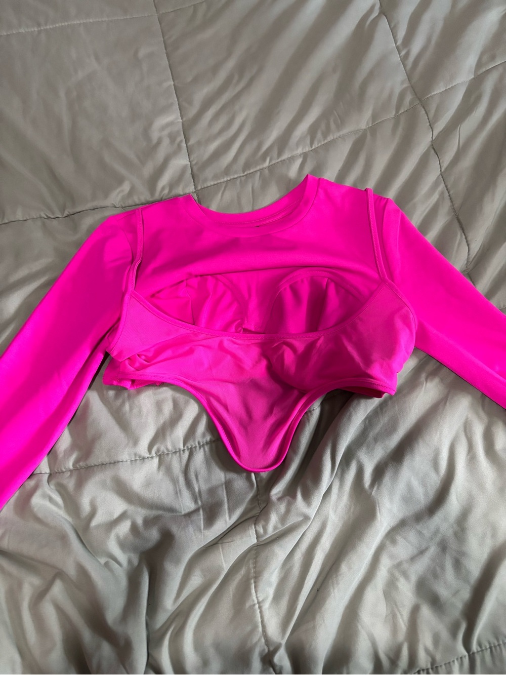 Neon Hot Pink Two-Piece Swim Set